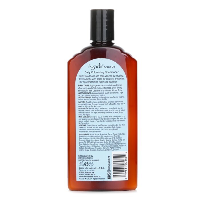 Après-shampoing volumisant quotidien à l'huile d'argan d'Agadir (tous types de cheveux) 366ml/12.4oz