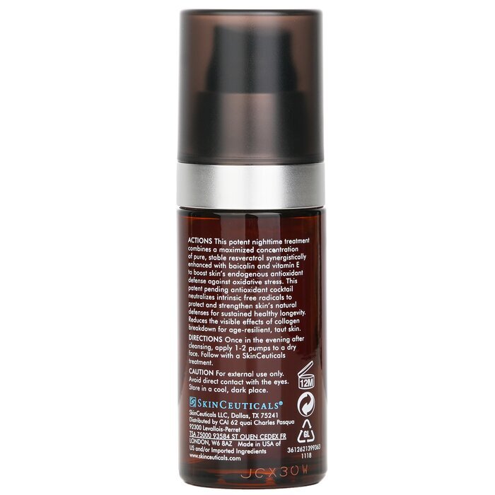 Skin Ceuticals Resveratrol B E Antioxidant Night Concentrate (Exp. Date 30 Nov 2026) 30ml