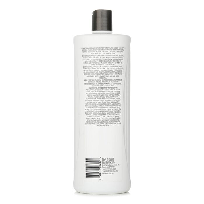 Nioxin Derma Purifying System 2 Cleanser Shampoo (Natural Hair, Progressed Thinning) 1000ml