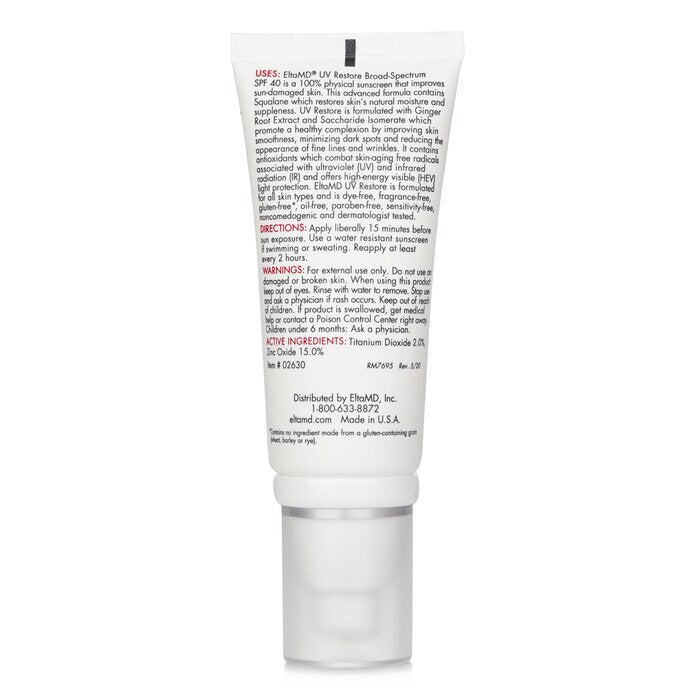 EltaMD UV Restore Physical Facial Sunscreen SPF 40 57g/2oz