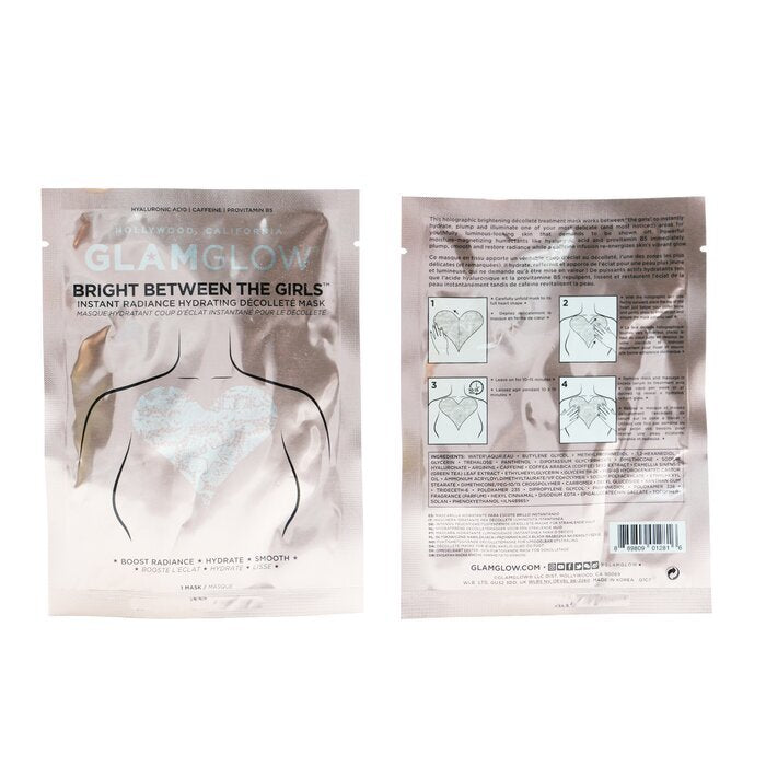 Glamglow Bright Between The Girls Instant Radiance Hydrating Decollete Mask 1sheet