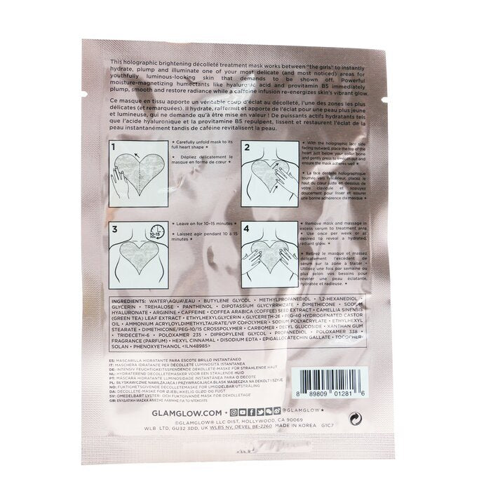 Glamglow Bright Between The Girls Instant Radiance Hydrating Decollete Mask 1sheet