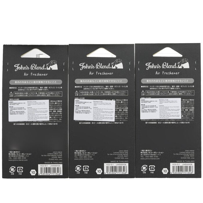 John's Blend Air Freshener - Lime & Basil 3pcs