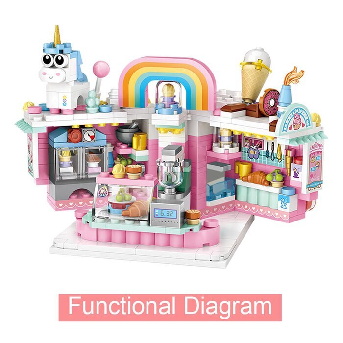 LOZ Dream Amusement Park Series - Cake Shop Building Bricks Set 14x18x8cm