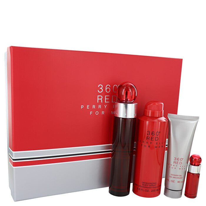Perry Ellis Perry Ellis 360 Red Gift Set - 3.4 oz Eau De Toilette Spray + Mini Eau De Toilette Spray + 6 oz Body Spray + 3 oz Shower Gel
