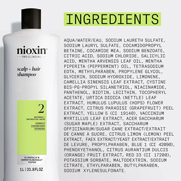 Nioxin System 2 - Shampoo - Natural Hair With Advanced Weakening 1000ml