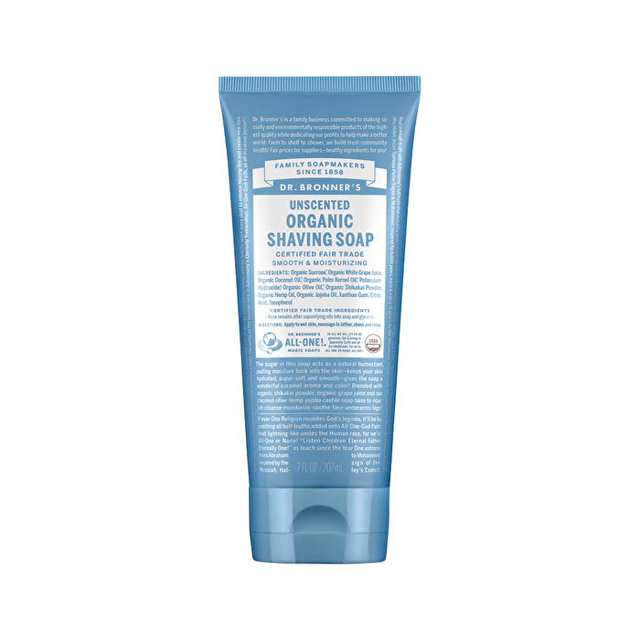 Dr. Bronners Organic Shaving Soap Unscented 207ml