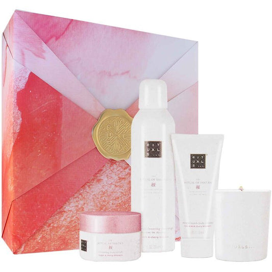 Rituals Sakura Medium Set Body Cream 100ml/scented Candle 140g/body Scrub 125g/foaming Shower Gel 200ml 565ml