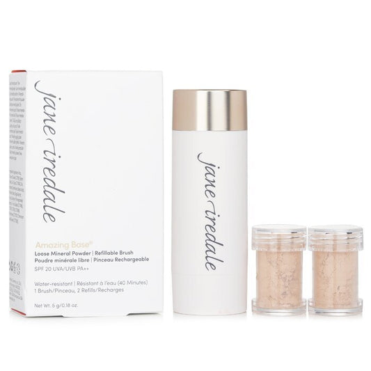 Jane Iredale Amazing Base Loose Mineral Powder SPF 20 Refillable Brush (1x Brus 2x Refills) - Warm Sienna 2.5g