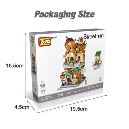 LOZ Street Series - Squirrel Nut Shop Building Bricks Set 19.5x16.5x4.5cm