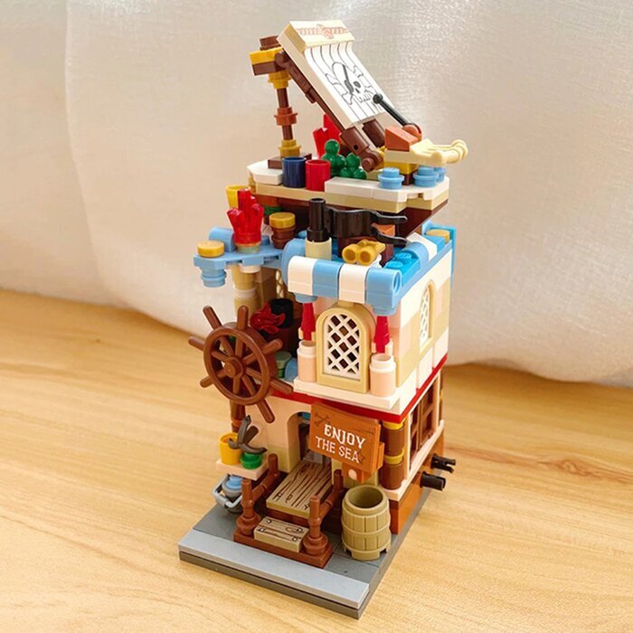 LOZ Street Series - Nautical House Building Bricks Set 19.5x16.5x4.5cm