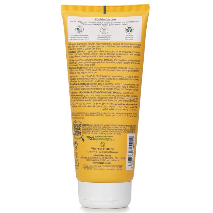 Klorane Conditioner With Mango (Nourishing Dry Hair) 200ml