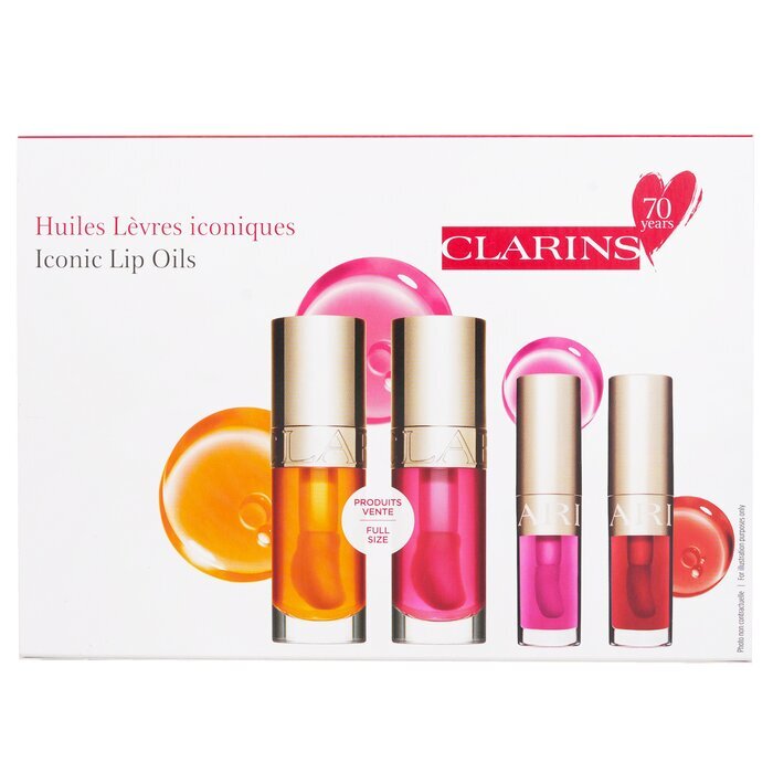 Clarins Lip Comfort Oil Coffret: Lip Oil - 01 7ml+Lip Oil - 04 7ml+Lip Oil - 02 1.4ml+Lip Oil - 08 1.4ml 4pcs