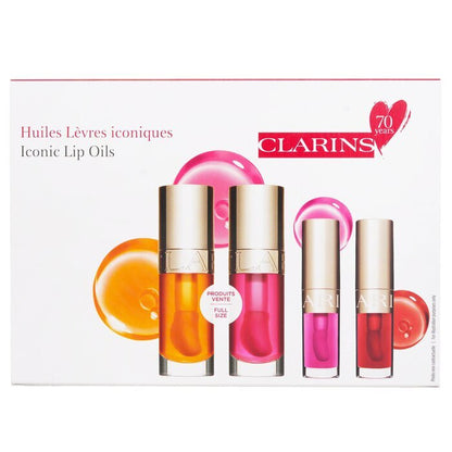 Clarins Lip Comfort Oil Coffret: Lip Oil - 01 7ml+Lip Oil - 04 7ml+Lip Oil - 02 1.4ml+Lip Oil - 08 1.4ml 4pcs