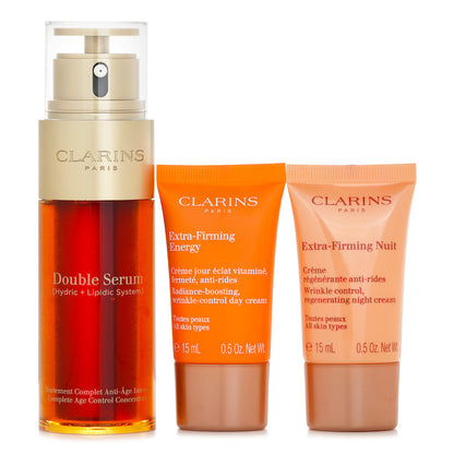 Double Serum & Extra-Firming Collection: Double Serum + Day Cream 15ml + Night Cream 15ml + Bag(Unboxed) 3pcs+1bag 50ml