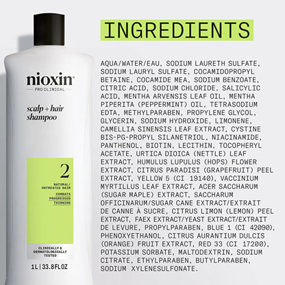 Nioxin System 2 - Shampoo - Natural Hair With Advanced Weakening 1000ml