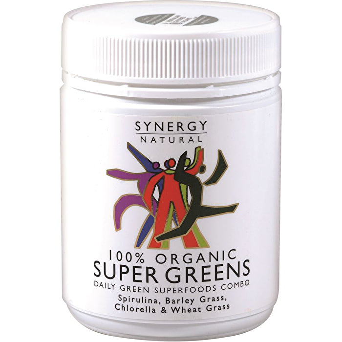 Synergy Natural Organic Super Greens (spirulina Chlorella Barley Grass & Wheat Grass) Powder 200g